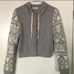 gray cropped hoodie